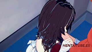 naruto hentai 3d kurenai blowjob and handjob to naruto and he cums in her mouth