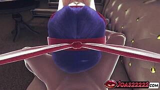 Big ass babe with anal plug delivers ultimate blowjob