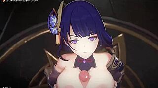 Raiden Shogun performs titjob