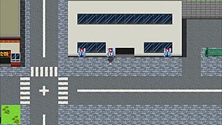 Girlfriend and mayor in student uniforms party with many men