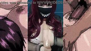 look at ivy adventure playing with big dildo!