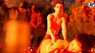 Mature woman shares deep passion with young 18+ man in 3d animation original story scene