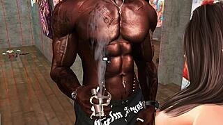 Babydoll Intensely Takes Huge Cock Deep, Fucks Guy, Squirt Cum Black BBC Machinima Second Life