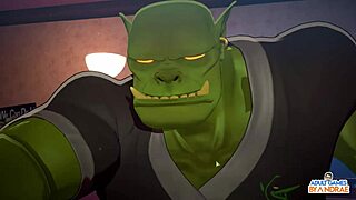 オークマッサージ中にセックスポーズ4で壁に押し付けられて犯されるアヴァ！