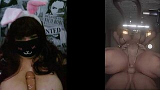 Milf explores her natural curves while viewing hentai