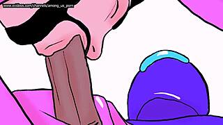 Oler la polla enorme del impostor y chuparla en Among Us gay porn