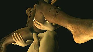 Tattooed Black Girl Standing Firmly in American Dad 3D Parody