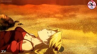 young asian girl kisses boyfriend passionately in anime scene