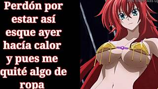 Rias Gremory from DXD hentai guides you with JOI in Spanish