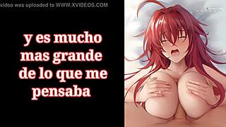 Rias Gremory from DXD hentai guides you with JOI in Spanish