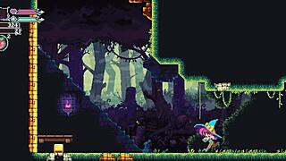 Cuphead-style pixel game with forbidden hex in Flipwitch part 3