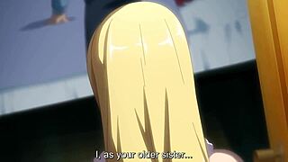 The step sister wears anal beads. She gets fucked in this hentai story.