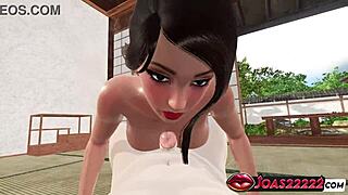 Hot trainer jamila in tatami room: dick glans titjob teasing