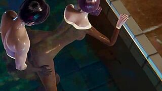 Nakai Yukino's Bikini Pool Party Fuck Ends with Creampie