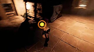 i cosplay as tifa, feeling the statue's big cok in my tight pusy