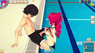 bikini kasane teto and guy fuck in the pool all alone in koikatsu