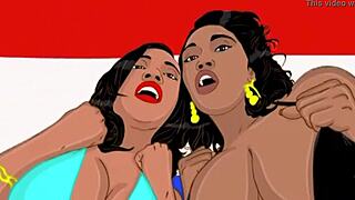 Cherokee d ass and her big butt friend hang out in the bodega