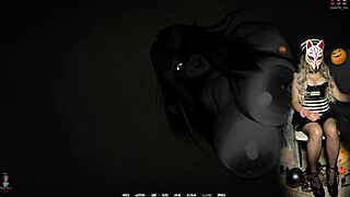 Преследвана от Nathalie! Хелоуин специалното провокативно с MILF големи цици свирка!