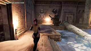 Eu faço cosplay de Tifa, sentindo o pau grande da estátua na buceta apertada