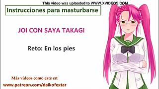 Angry hentai girl gives joi with boobs and masturbation