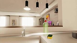 I watched Elise's cute brunette peepshow with blue eyes