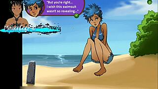 On hot beaches i get pussy from my girlfriend in this oppai game