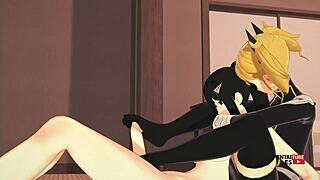 Mina Ashiro's Futanari Footjob and Fuck Ride