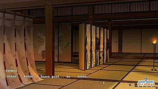 in ep15, the demon of ignorance rims and milks the general's cock as half-demon shinobi