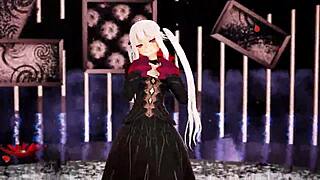 kirie gives a goodnight kiss and strips.