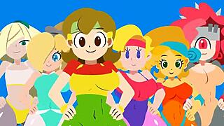 In this animation, a girl with big tits and ass works out at the gym, motivating her yoga session