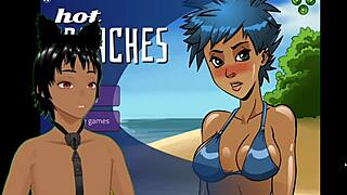 On hot beaches i get pussy from my girlfriend in this oppai game