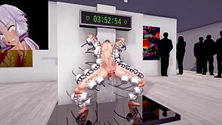una nueva exhibicion en el museo con animaciones 3d anal y juguetes