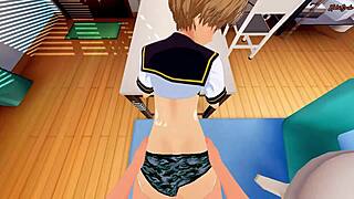 Wow, Chie Satonaka gets fucked and creampied from your POV in Persona 4 hentai!