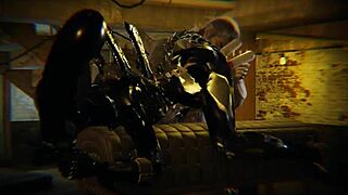 Извънземно чука силно с дилдо и вибратор!