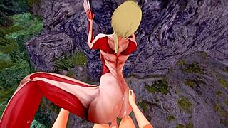 Pov sex with female titan on titan porn - intense anal and creampie outdoors during halloween
