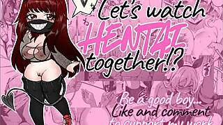 Sexy Milf Plays with Big Tits While Watching Hentai