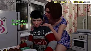 Анимирана фантазия с сиси момче, жадуващо за шеймейл кур в анал