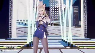 Ahri dances crazy in League of Legends hentai