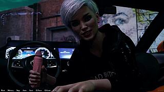 alt girl interacts in car during being a dik 148