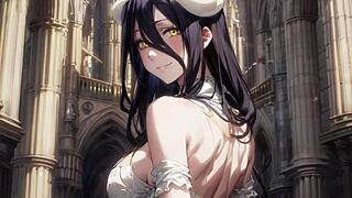 I-I can't believe Albedo rides me in this hentai joi challenge, femdom creampie ai generated