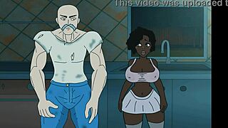 white big uglybastard rough fucks ebony girl with dirty talk in adult cartoon interracial