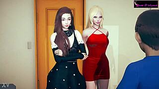 Interracial threesome demo