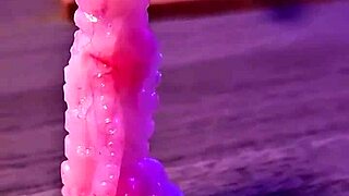 Dildo Penetrates Deep While Watching Hentai Action