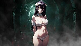 I-I can't believe Albedo rides me in this hentai joi challenge, femdom creampie ai generated