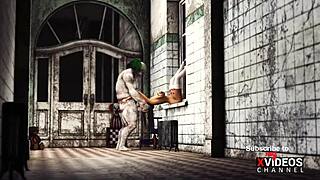 a dirty girl experiences her first rough anal with an evil clown