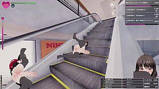 schoolgirl manaka exposes in shopping mall, secret bukkake without getting caught 😜