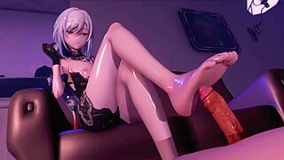 Jingliu experiences intense orgasm while riding in cowgirl position with creampie fucking