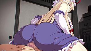 In touhou, blonde rides big cock, her big ass bouncing wildly on cartoonporno.xxx