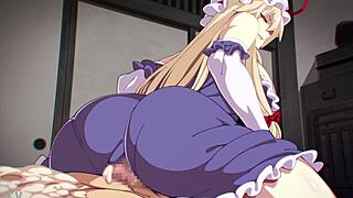 In touhou, blonde rides big cock, her big ass bouncing wildly on cartoonporno.xxx