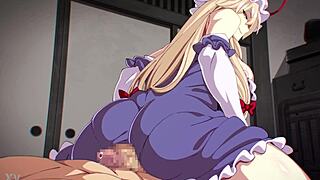 In touhou, blonde rides big cock, her big ass bouncing wildly on cartoonporno.xxx